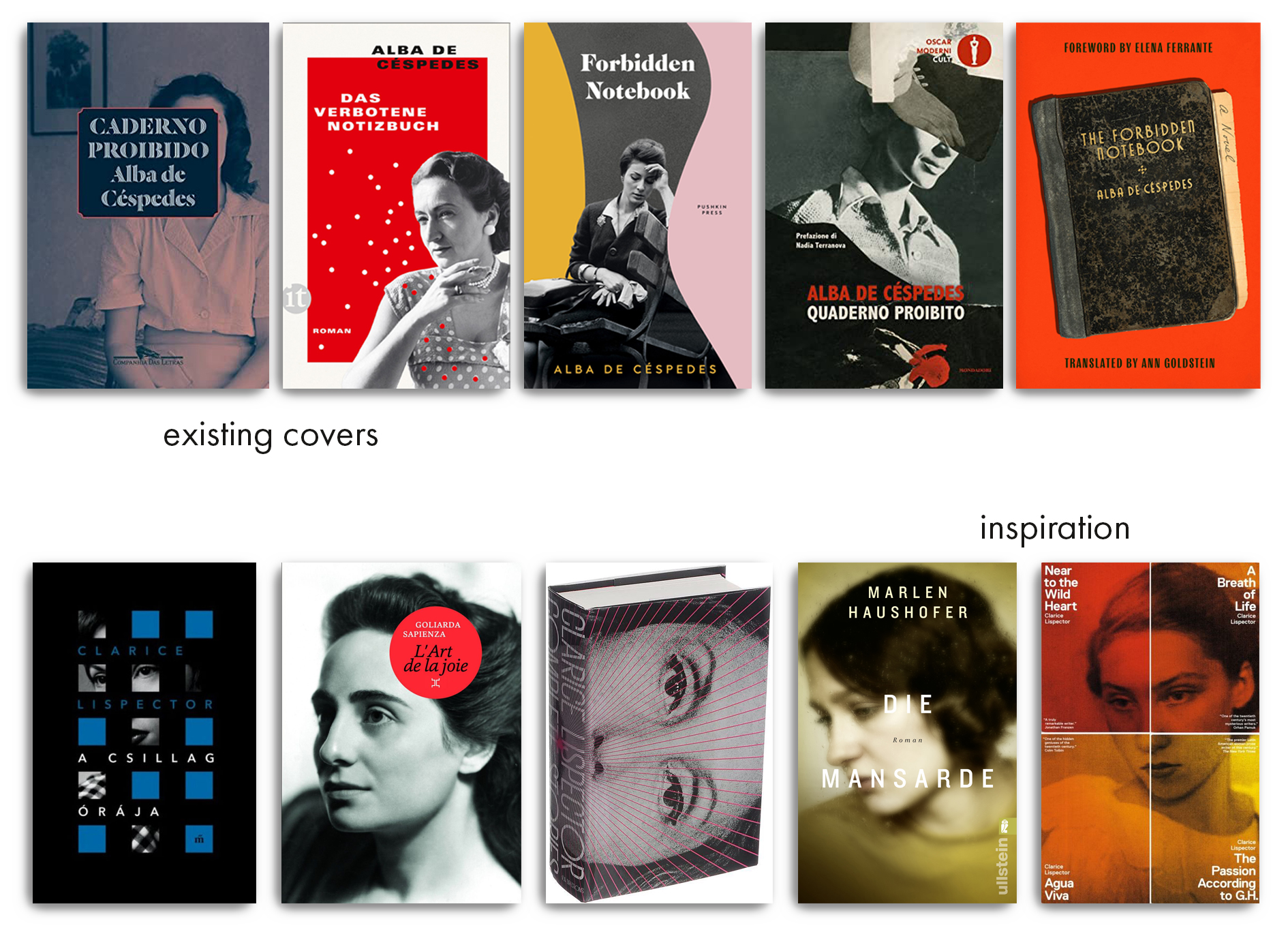 previous covers and inspiration